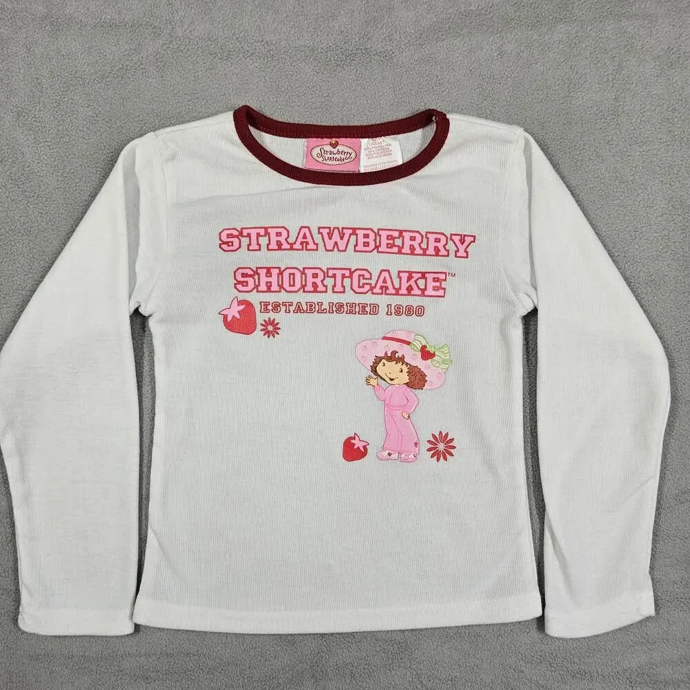 Vintage Y2K Strawberry Shortcake Tracksuit Girl 4T Jacket Pants Pink Outfit 2006